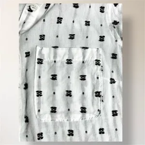 Maeve Anthropologie White‎ Black Clip Dot Cotton Button Down Roll Tab Shirt Boho thumbnail 7