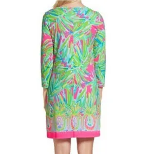 Lilly Pulitzer Beacon Pima Cotton Shift‎ Dress In Tiki Pink Royal Lime Size XXS thumbnail 2