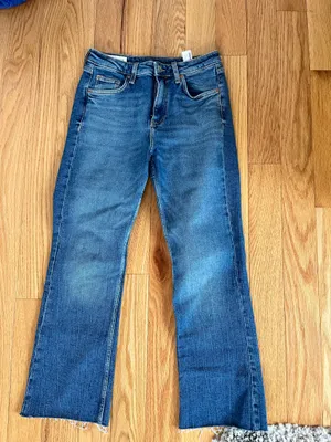 ZARA Flare Cropped Jeans High-Rise thumbnail 3