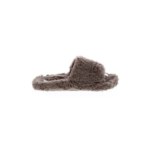 SKIMS Brown Fuzzy Plush Slide Slippers Cozy Open Toe House Shoes – EU 38 thumbnail 2