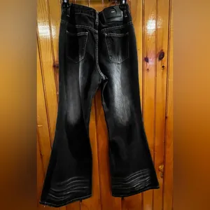 Terra Incognita Denim Black Washed Flared Bell Bottoms Unisex Size Xs thumbnail 2