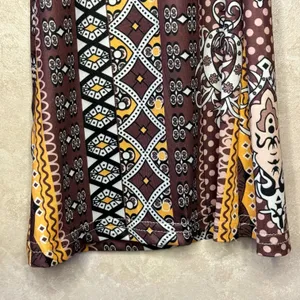 Patterned Stretch Flare Pants Multi Size M thumbnail 2