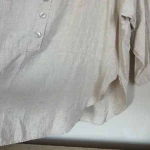 La. Fixsun Linen Button Henley Tunic Tan Size XL thumbnail 8