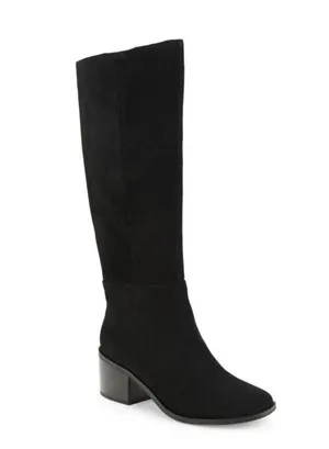New $199 Black Womens 8 Splendid Abby Suede Leather Boots Tall Knee NWT thumbnail 7