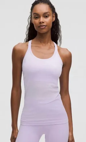 Express Light Purple Ribbed Tank Top thumbnail 1