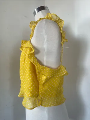 Yellow Polka Dot Ruffle Tie thumbnail 2