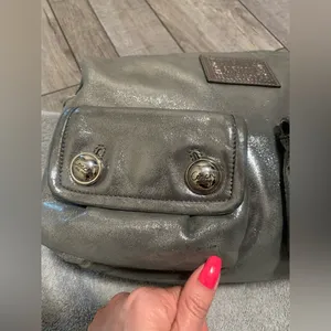 Coach Metallic Silver Poppy Hobo Bag thumbnail 15