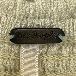 Free People Ivory Voile & Lace Tunic Mini Dress Cream Boho Smocked Medium thumbnail 6