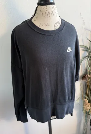 Nike Womens Black Relaxed Crewneck Sweatshirt Futura‎ Logo RN56323 L thumbnail 1