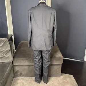 Women’s Gray Slim Fit 3 Piece Formal Tuxedo Suit Satin Peak Lapel Size XL NWT thumbnail 3