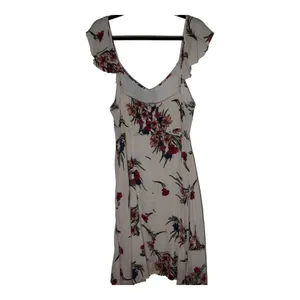 Lulus Floral Flutter Sleeve‎ Midi Dress Women XL Pink Flowy Romantic Boho thumbnail 9