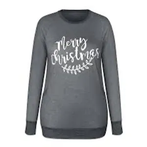 plus size long sleeve merry Christmas sweatshirt thumbnail 3