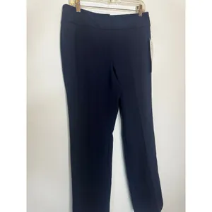 NWT Ann Taylor Factory 8 Navy Blue Dress Pants Flat Front Trousers Stretch Work thumbnail 2