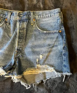 Levi’s 501 cut-off distressed button denim shorts 32 thumbnail 7