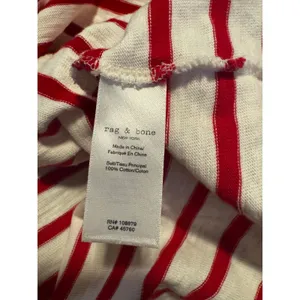 Rag & Bone Red & White Breton Stripe Long Sleeve Cotton Tee XS Crew Neck Classic thumbnail 6