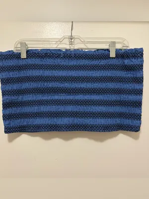 Anthropologie Celandine Strapless Smocked Top in‎ Marina XL NWT thumbnail 4