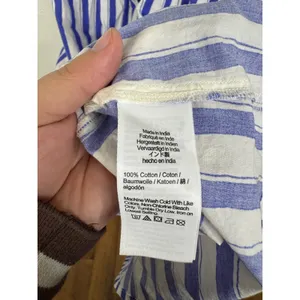 Madewell Blue White Striped Cotton Smocked Midi Dress Pockets NR102 Womens Large thumbnail 5