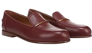 Franco Sarto L-Mirabelle Loafers/Moc Shoes, Bordo Red Leather, Size 10, NWT thumbnail 1