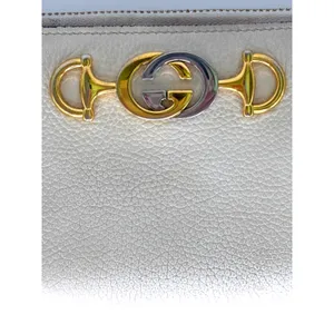 Gucci GG Two Tone Hardware Cream Leather Zip Around Wallet thumbnail 6