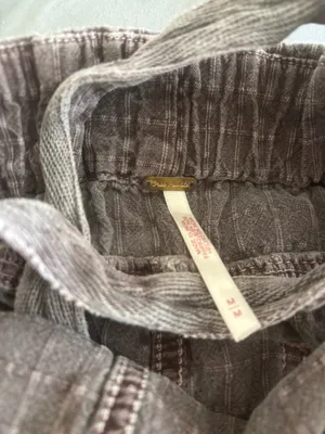 Free People Brown Plaid Utility Overalls Jumpsuit Size Medium thumbnail 7