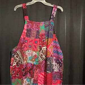 Unbranded XL Colorful Wide Leg Patchwork Print Jumpsuit thumbnail 10