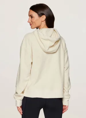Avalanche Women’s Alpine Diamond Quilted Fleece Hoodie Cream Ivory size Medium thumbnail 2