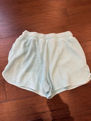 aerie Teal/Blue Waffle-Knit Athletic Lounge Shorts Size XS - C72-018 thumbnail 3