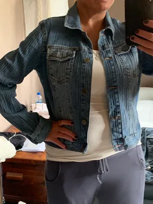 Denim Jacket With Button Front And Sleeves. thumbnail 1