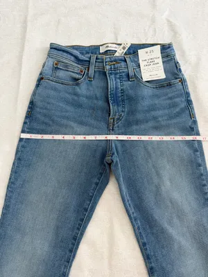 Madewell The Stretch Flare Crop Jeans High Rise Blue Size 25 NWT thumbnail 9