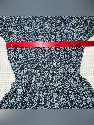 Misa Los Angeles Karlisa Floral Black And Blue Dress Size Small V Neck Flowy thumbnail 5