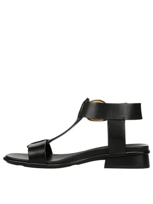 NWT Naturalizer Brandy Flat Sandal Buckle T-Strap J3367L1 Black Leather 9M thumbnail 2