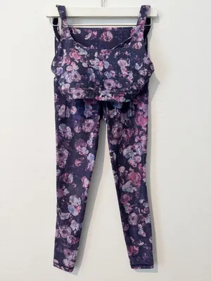 Athleta‎ Matching Set Size XS Floral Leggings Sports Bra Outfit Soft Bloomcore thumbnail 13