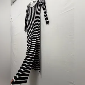 Bebe women’s Dress size XXS Black White Striped Maxi Bodycon Made USA(A478)✨ thumbnail 8