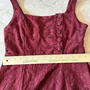 Urban Outfitters Hallie Embroidered Floral Square Neck Button Mini‎ Dress Size 8 thumbnail 4