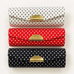 Set of 3 lipstick chapstick holders vintage inspired polka dot mirror red gift thumbnail 3