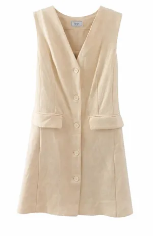 Sage The Label Button Suit Style Mini Dress, NWT thumbnail 1