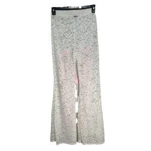 Love Highlight Cream‎ Lace Bohemian Bell Bottom Pants Size Large 28" waist thumbnail 8
