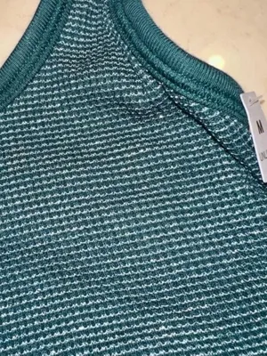 PINK VICTORIA’S SECRET Cotton Dorm Shine Green Waffle Knit Bralette Boyshorts M thumbnail 8
