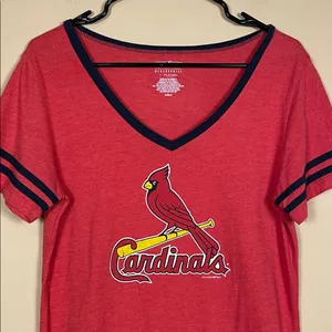 5th & Ocean Women’s MLB Cardinals Baseball Graphic Print Red Short Sleeve Shirt thumbnail 2