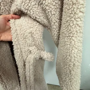 Pottery Barn Unisex Cozy Comfort Robe Teddy Plush Cozy Comfy Belted Large Beige‎ thumbnail 8
