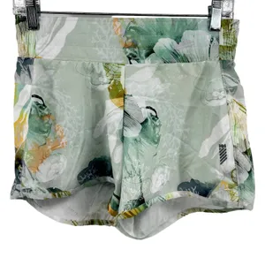Helly Hansen Technical Trail Print Shorts Floral Smocked Mid Jade Esra M NWT thumbnail 2