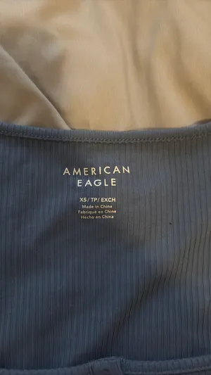 American Eagle Bodysuit Ribbed Long Sleeve Black Snap Thong  thumbnail 2