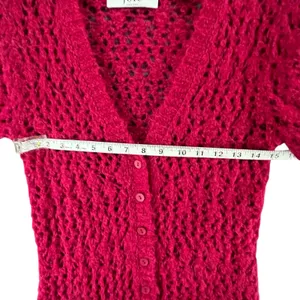 Joie Vara Alpaca Blend Cardigan Sweater Womens XS Pink Open Knit Feminine Cozy thumbnail 5