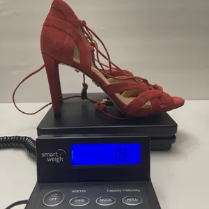 Michael Kors Mirabel Red Suede Lace Up Heel Sandal Womens 8M Strappy‎ Event thumbnail 12