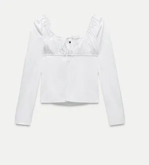 SQUARE NECK GABARDINE TOP thumbnail 1