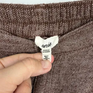 Aerie Womens‎ Brown Wide Leg Pants Size M Regular Cotton Blend Cozy thumbnail 3