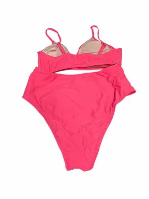 Cupshe NEW Women's Bright Pink High Waisted Bikini Size Medium #260238 thumbnail 7