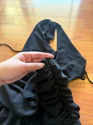 Peppermayo Black Elysia Chiffon Cowl Neck Halter Asymmetrical Hem Dress thumbnail 11