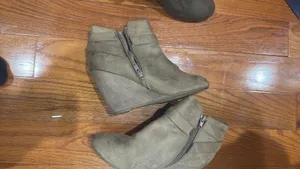 Olive Green Ankle Booties with Buckle Detail thumbnail 3