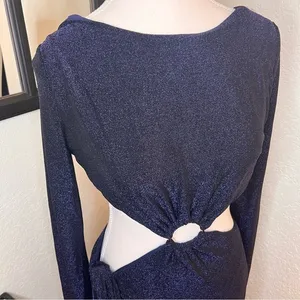 MESHKI Navy Christina Backless Wrap Dress‎ Size L NWT thumbnail 11